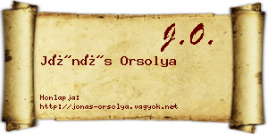 Jónás Orsolya névjegykártya